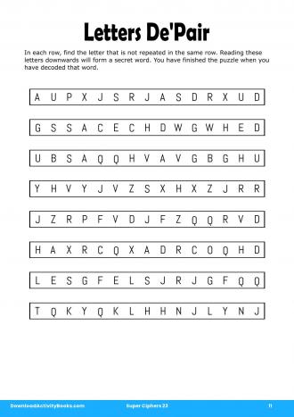 Letters De'Pair in Super Ciphers 23