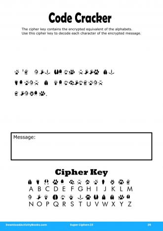 Code Cracker #29 in Super Ciphers 23