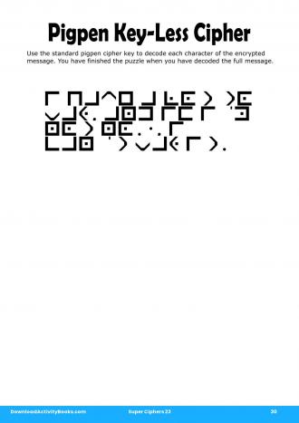 Pigpen Cipher #30 in Super Ciphers 23