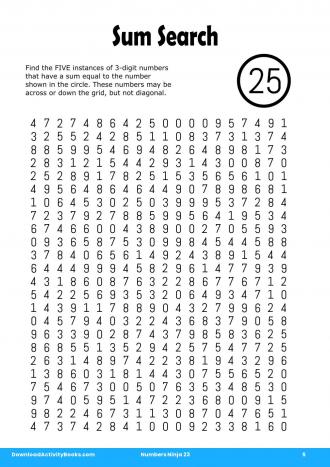 Sum Search in Numbers Ninja 23