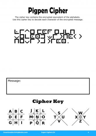 Pigpen Cipher #4 in Super Ciphers 24