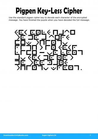Pigpen Cipher #7 in Super Ciphers 24