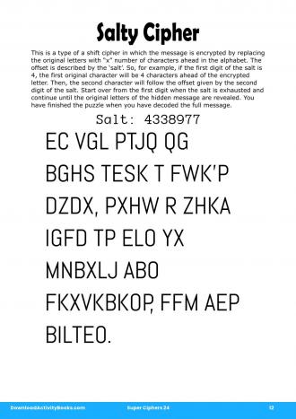 Salty Cipher in Super Ciphers 24