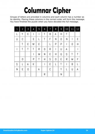 Columnar Cipher in Super Ciphers 24