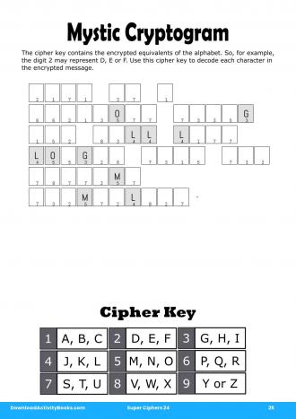 Mystic Cryptogram #25 in Super Ciphers 24