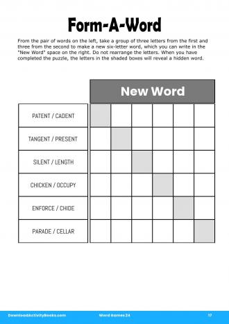 Form-A-Word #17 in Word Games 24