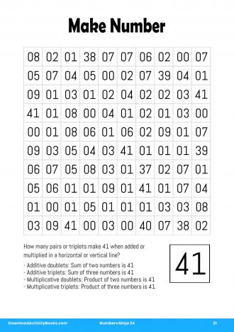 Make Number #21 in Numbers Ninja 24