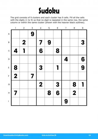 Sudoku #24 in Kids Activities 25