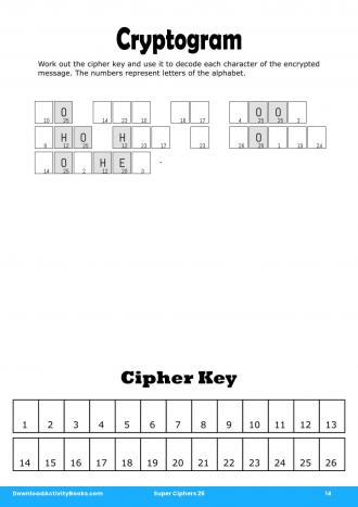Cryptogram in Super Ciphers 25