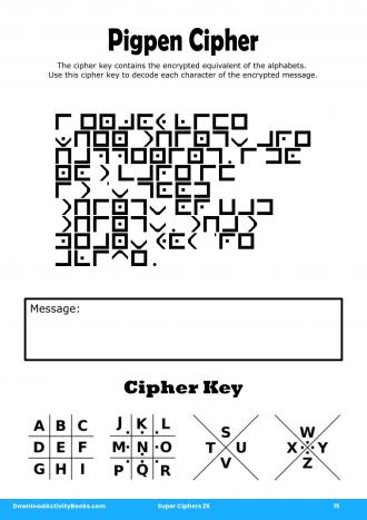 Pigpen Cipher #15 in Super Ciphers 25