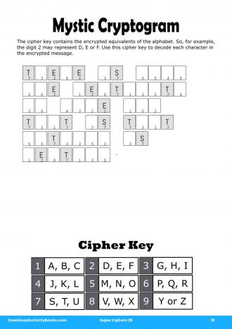 Mystic Cryptogram #18 in Super Ciphers 25