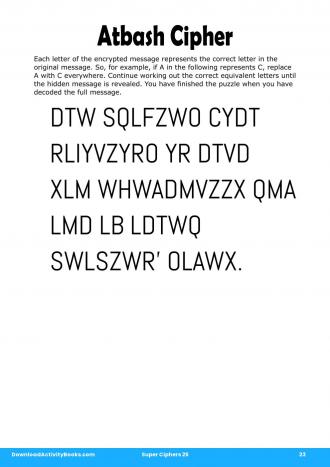 Atbash Cipher #23 in Super Ciphers 25