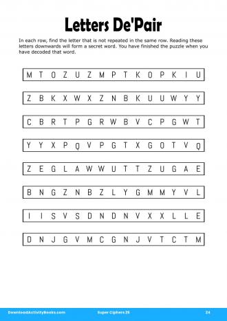 Letters De'Pair in Super Ciphers 25