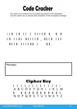 Code Cracker #30 in Super Ciphers 25