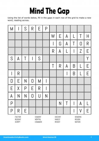 Mind The Gap in Word Games 25