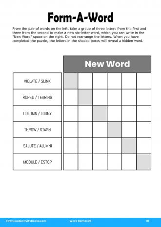 Form-A-Word in Word Games 25