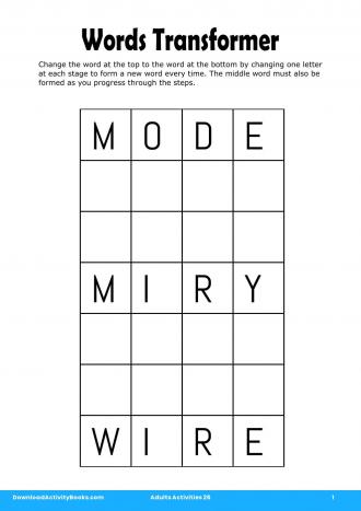 Words Transformer in Adults Activities 26