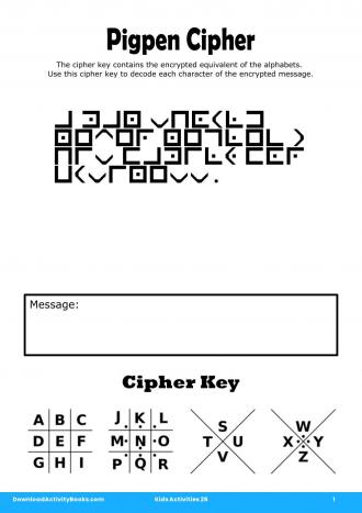 Pigpen Cipher #1 in Kids Activities 26