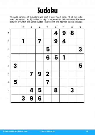 Sudoku #18 in Kids Activities 26