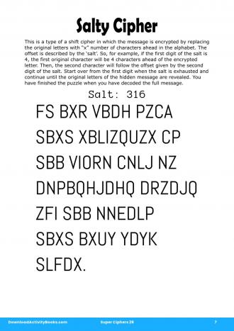 Salty Cipher #7 in Super Ciphers 26