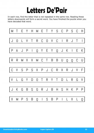 Letters De'Pair #22 in Super Ciphers 26