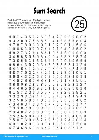 Sum Search #5 in Numbers Ninja 26