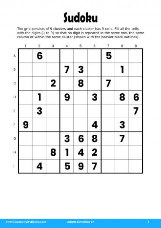 Sudoku in Adults Activities 27