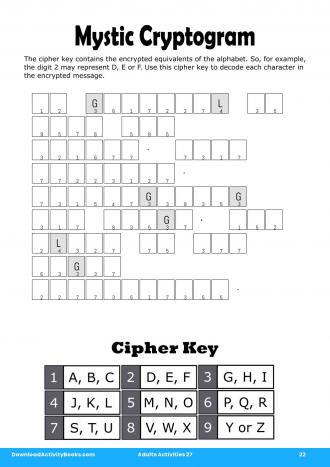 Mystic Cryptogram #22 in Adults Activities 27