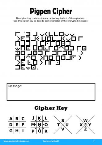 Pigpen Cipher in Teens Activities 27