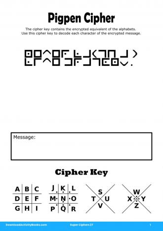 Pigpen Cipher #1 in Super Ciphers 27
