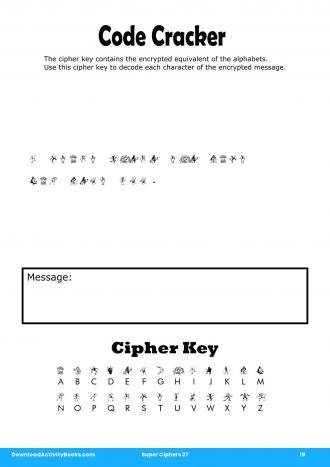 Code Cracker #19 in Super Ciphers 27