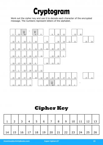 Cryptogram #22 in Super Ciphers 27