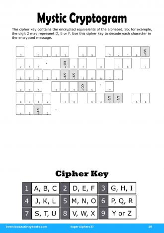 Mystic Cryptogram #28 in Super Ciphers 27