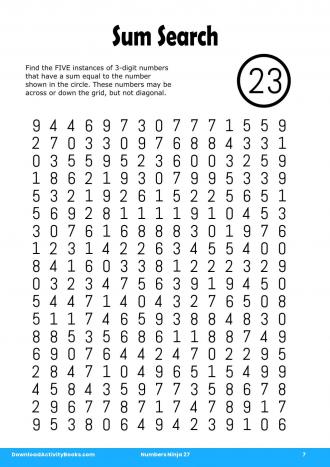 Sum Search in Numbers Ninja 27