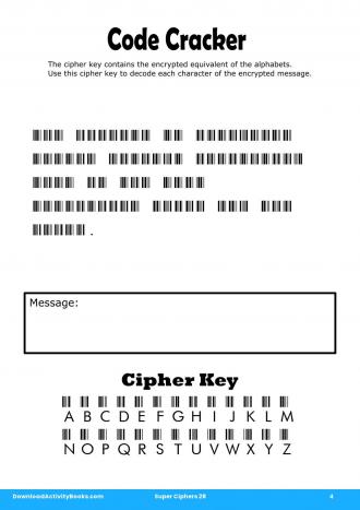 Code Cracker #4 in Super Ciphers 28