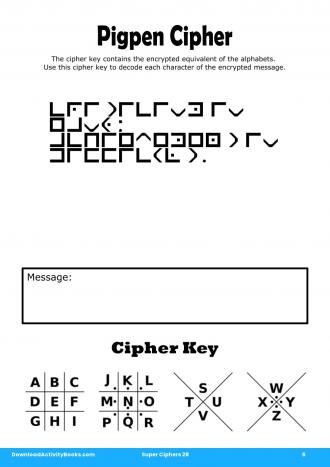 Pigpen Cipher #6 in Super Ciphers 28