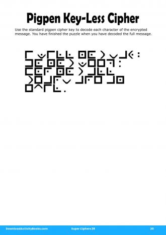 Pigpen Cipher #20 in Super Ciphers 28