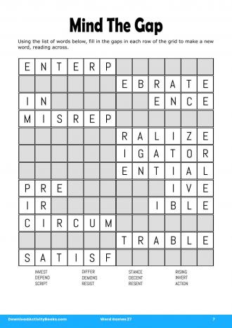 Mind The Gap in Word Games 27