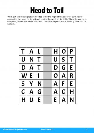 Head to Tail in Word Games 27