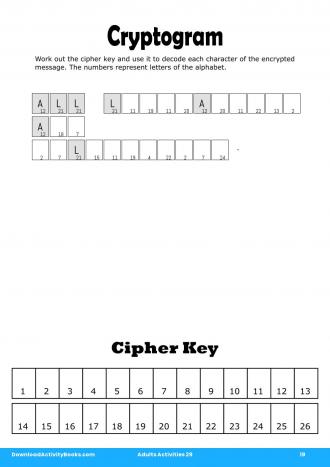 Cryptogram #19 in Adults Activities 29