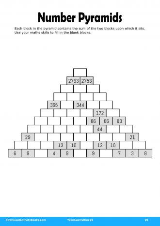 Number Pyramids in Teens Activities 29