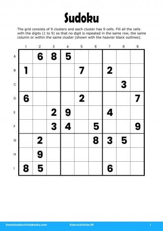 Sudoku #1 in Kids Activities 29