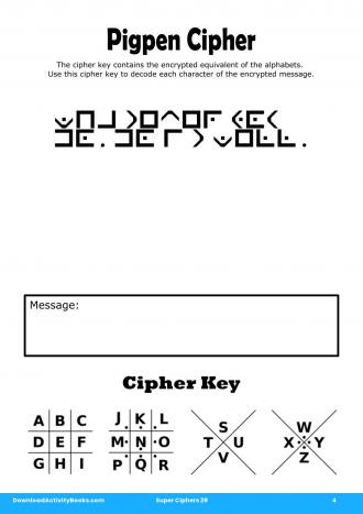 Pigpen Cipher #4 in Super Ciphers 29