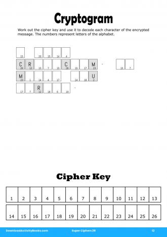 Cryptogram in Super Ciphers 29