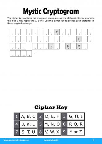 Mystic Cryptogram in Super Ciphers 29