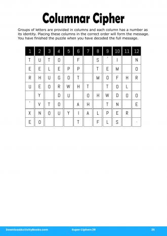 Columnar Cipher #25 in Super Ciphers 29