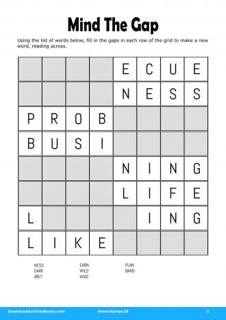 Mind The Gap in Word Games 28