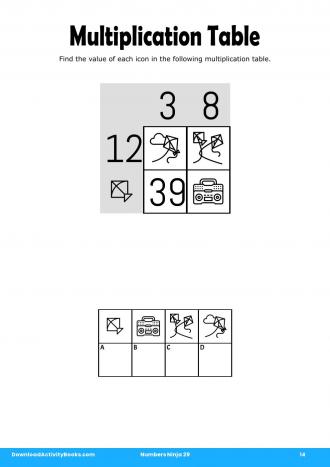 Multiplication Table #14 in Numbers Ninja 29