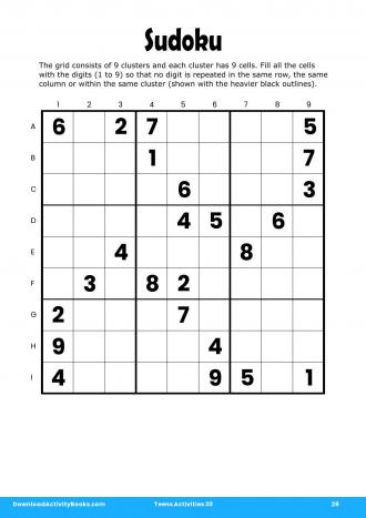 Sudoku #28 in Teens Activities 30