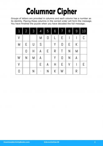 Columnar Cipher #2 in Kids Activities 30